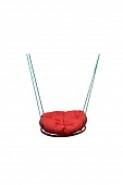 Качели детские Gnezdo с красной подушкой, подвесные, диаметр 80 см